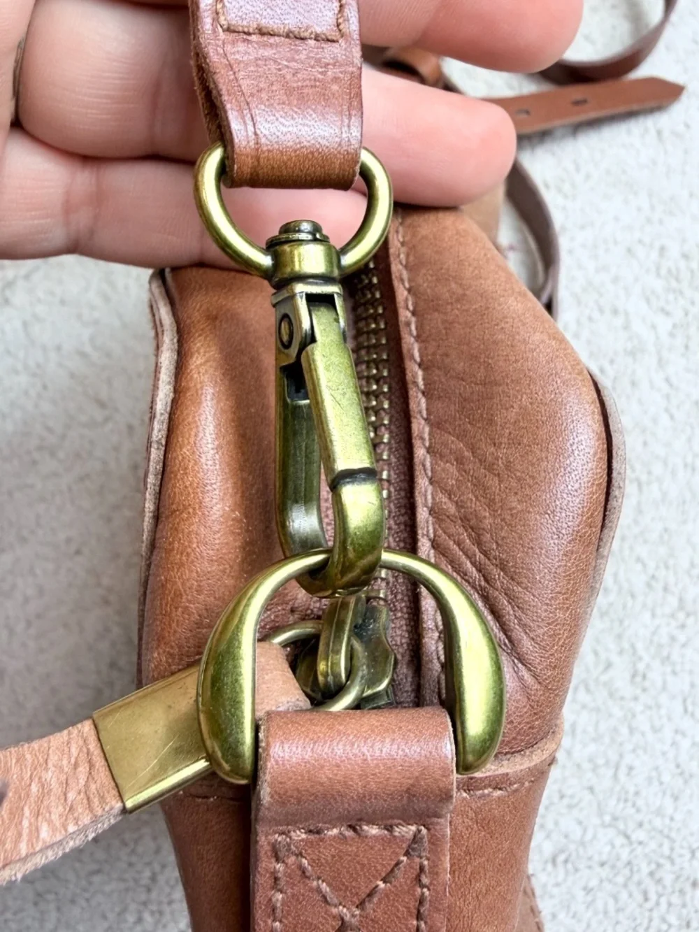 Madewell Transport Camera Bag Genuine Leather Crossbody Purse Brown